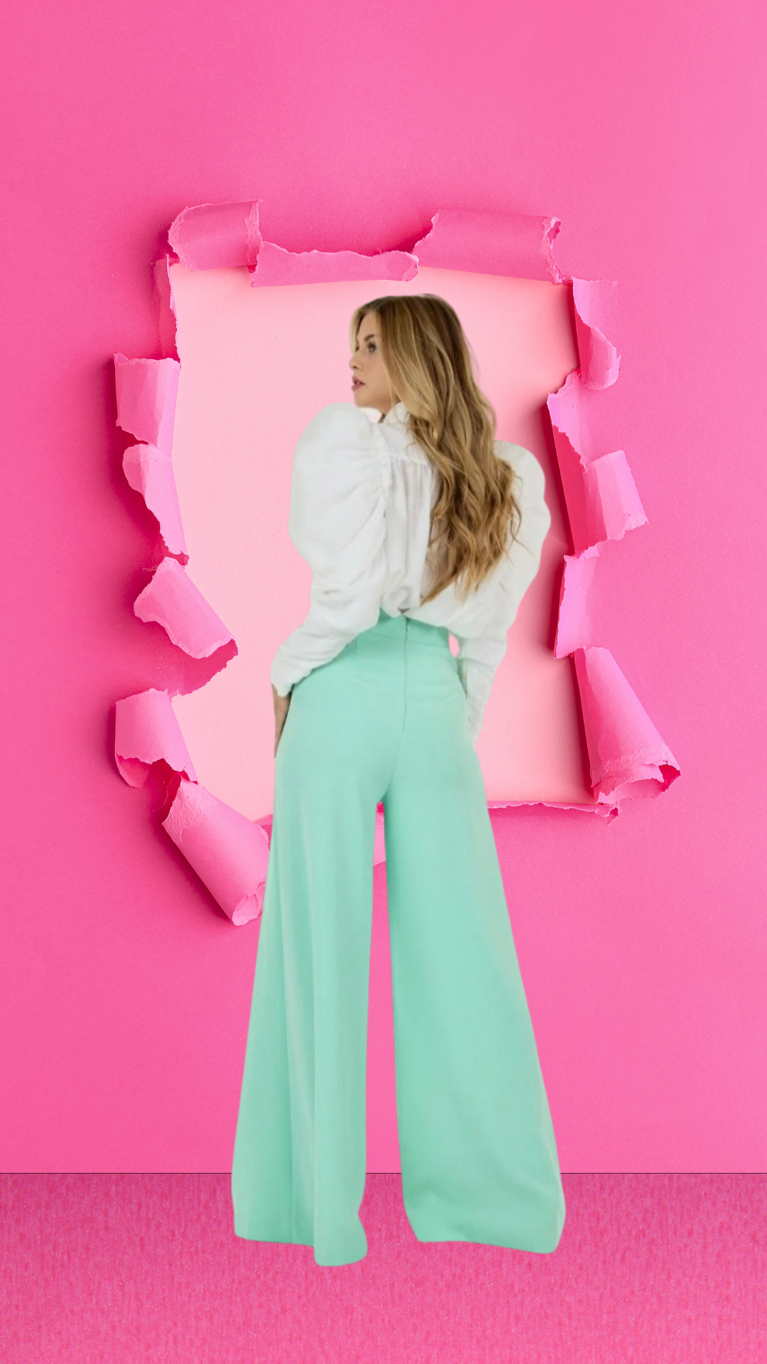Tasha zip-up pleated front wide leg pants