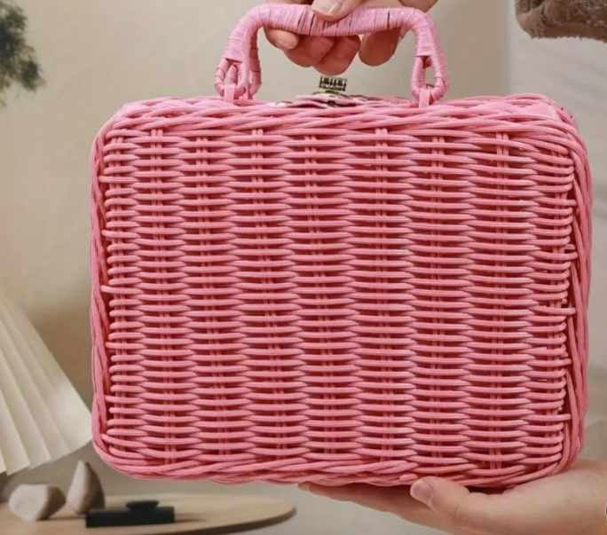 Chick Rattan woven basket bag
