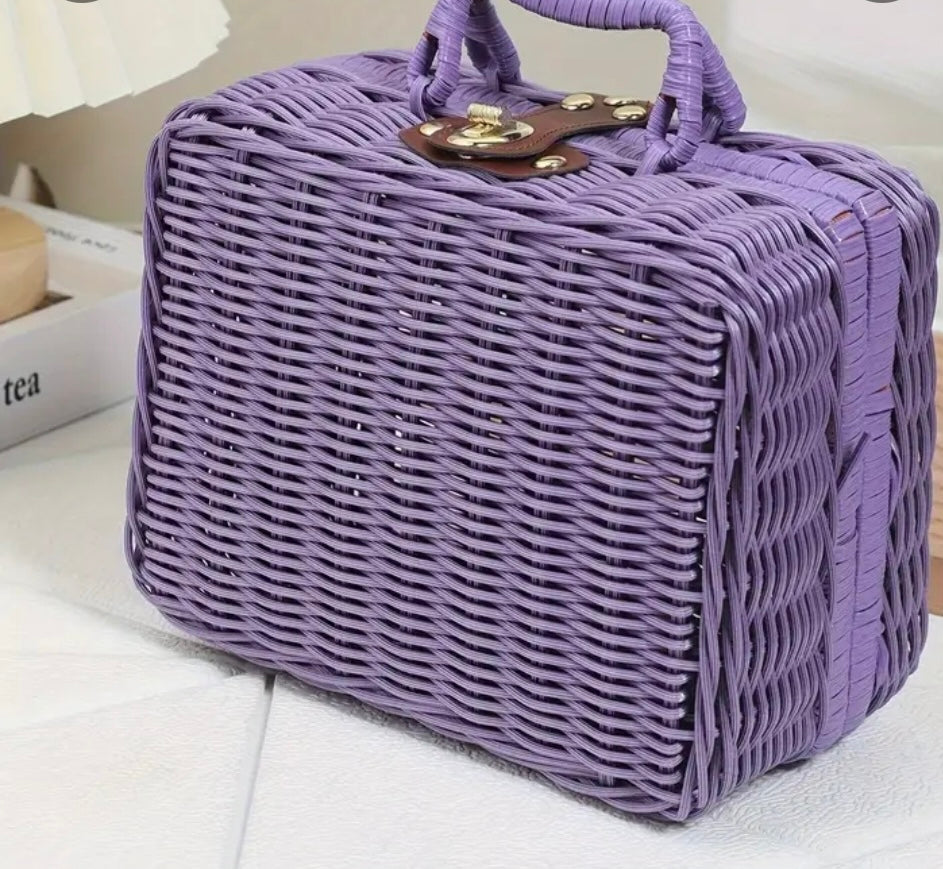 Chick Rattan woven basket bag