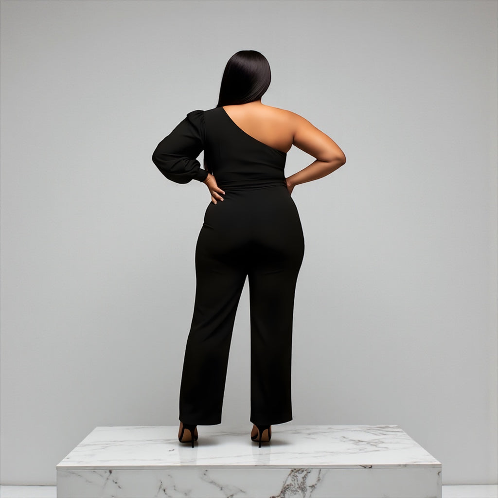 Off the Shoulder Black Jumpsuit