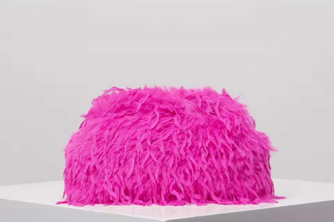 Plush clutch bag