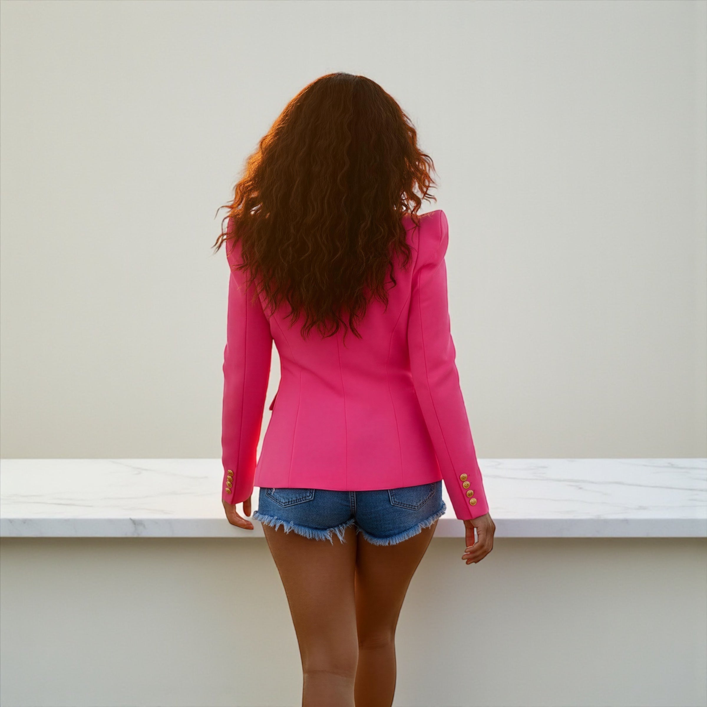 Gold Member Pink & Gold Fitted Blazer