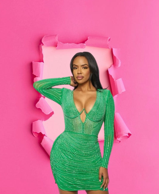 Women’s Long Sleeve
V-Neck BodyCon
'UDS Mesh Mini Dress