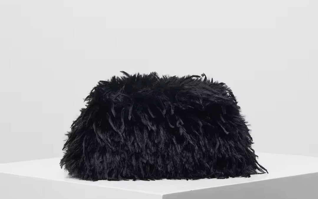 Plush clutch bag