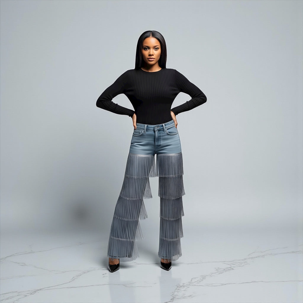 Diamond Fringe Jeans