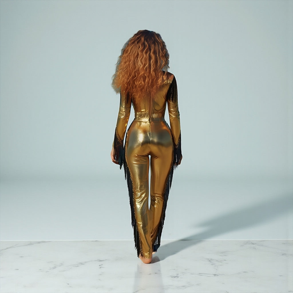 Gold 2 Piece Fringe Set