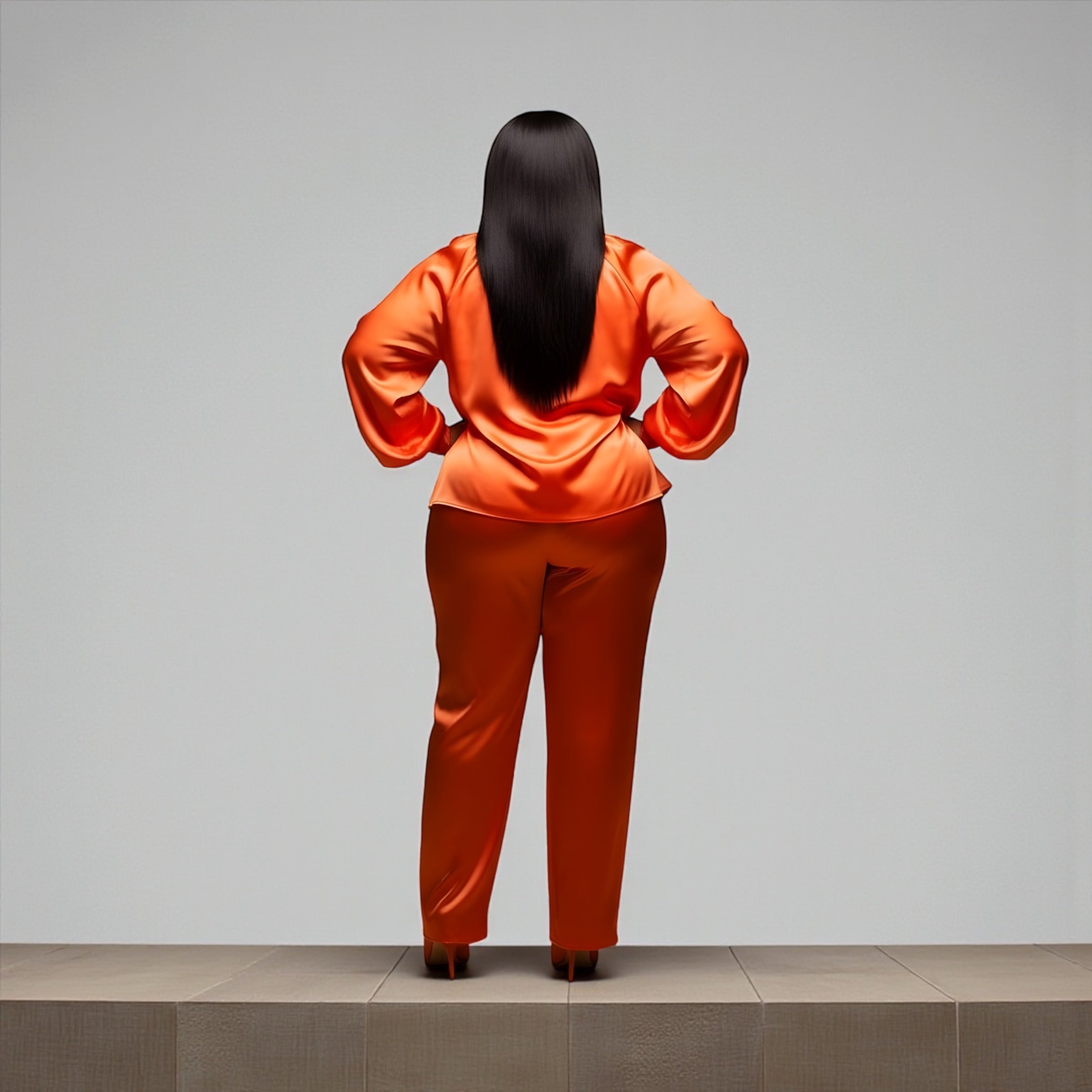 Orange  Blossom Pants  Suit
