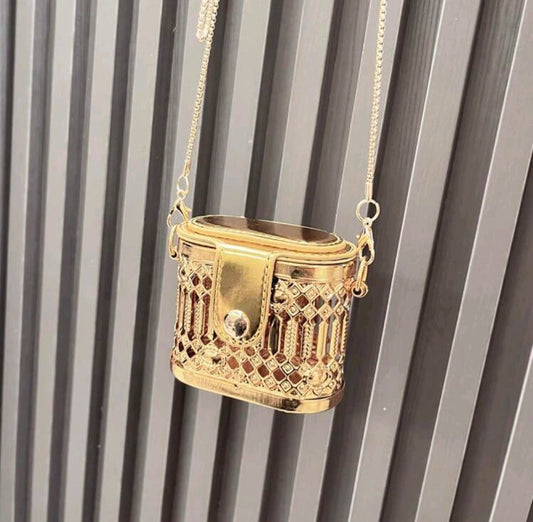Gold fashionable metal mini bag