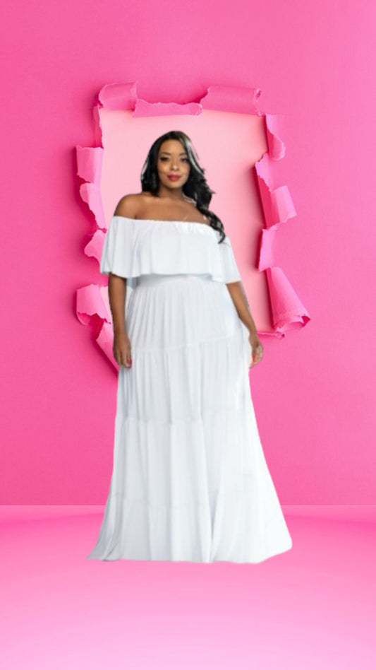 Plus Size Knit Maxi Tiered Dress