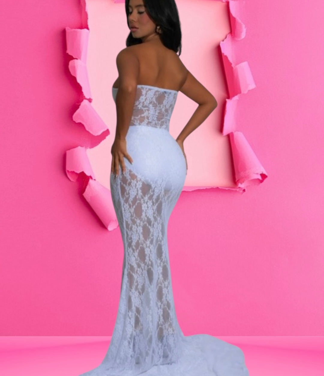 White Lace Horseman Dress