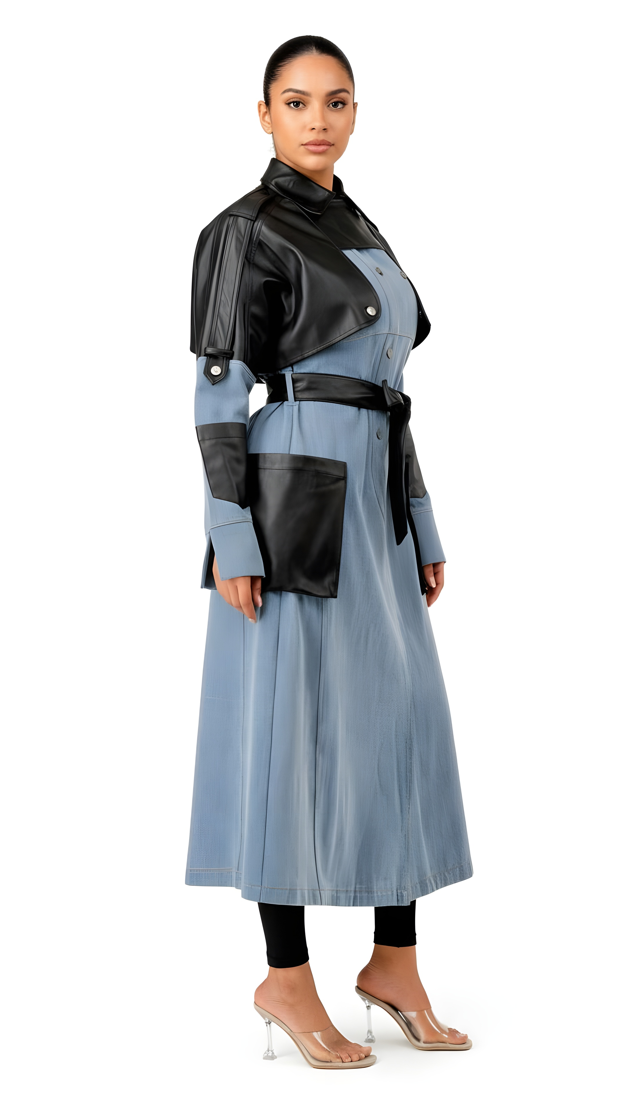 Leather Denim Jacket