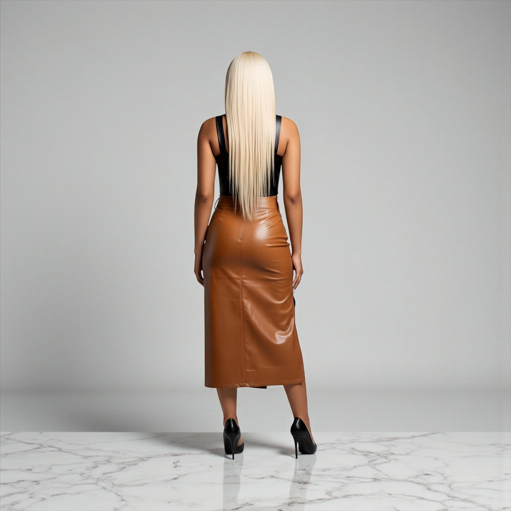Hip Hop Letter leather Skirt
