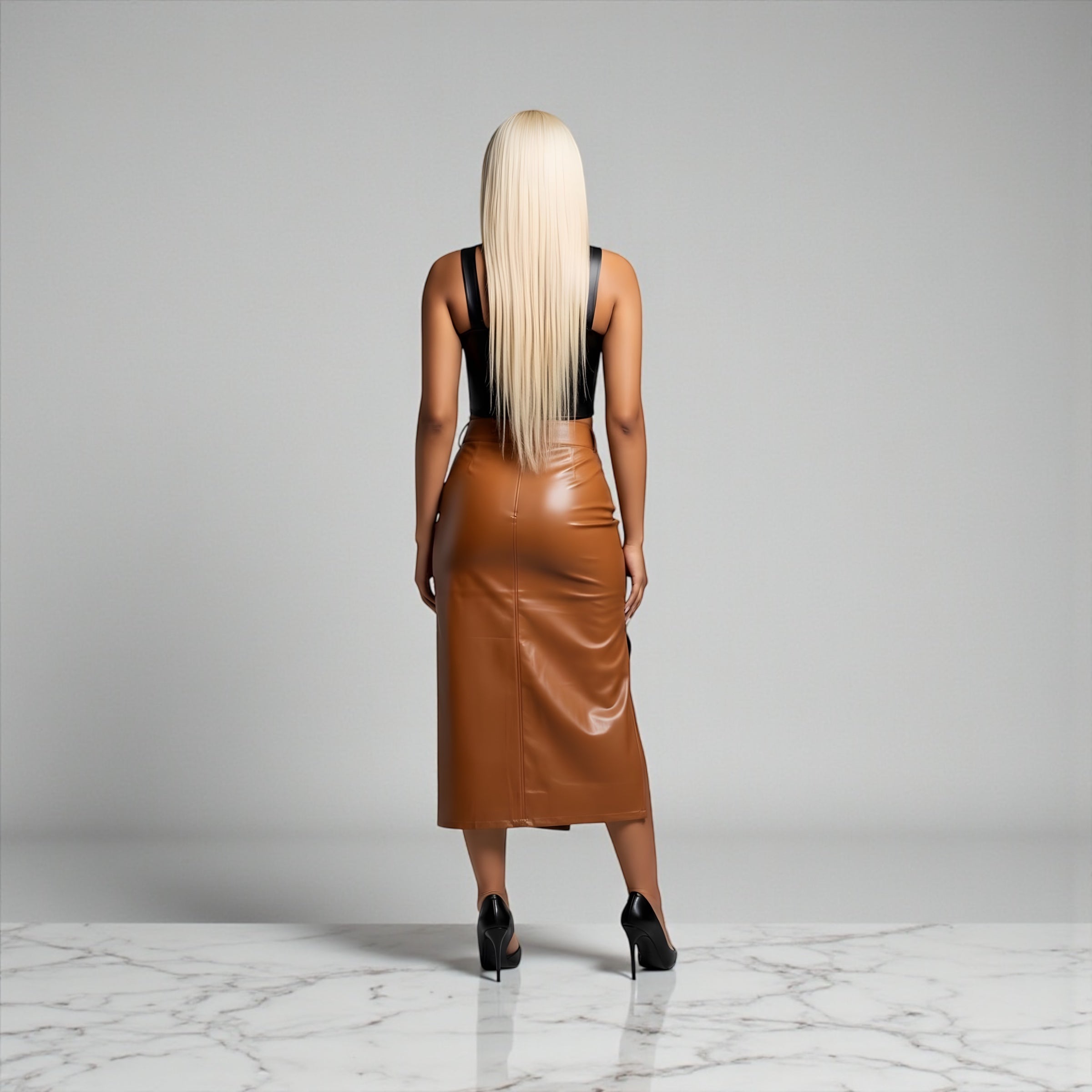 Hip Hop Letter leather Skirt