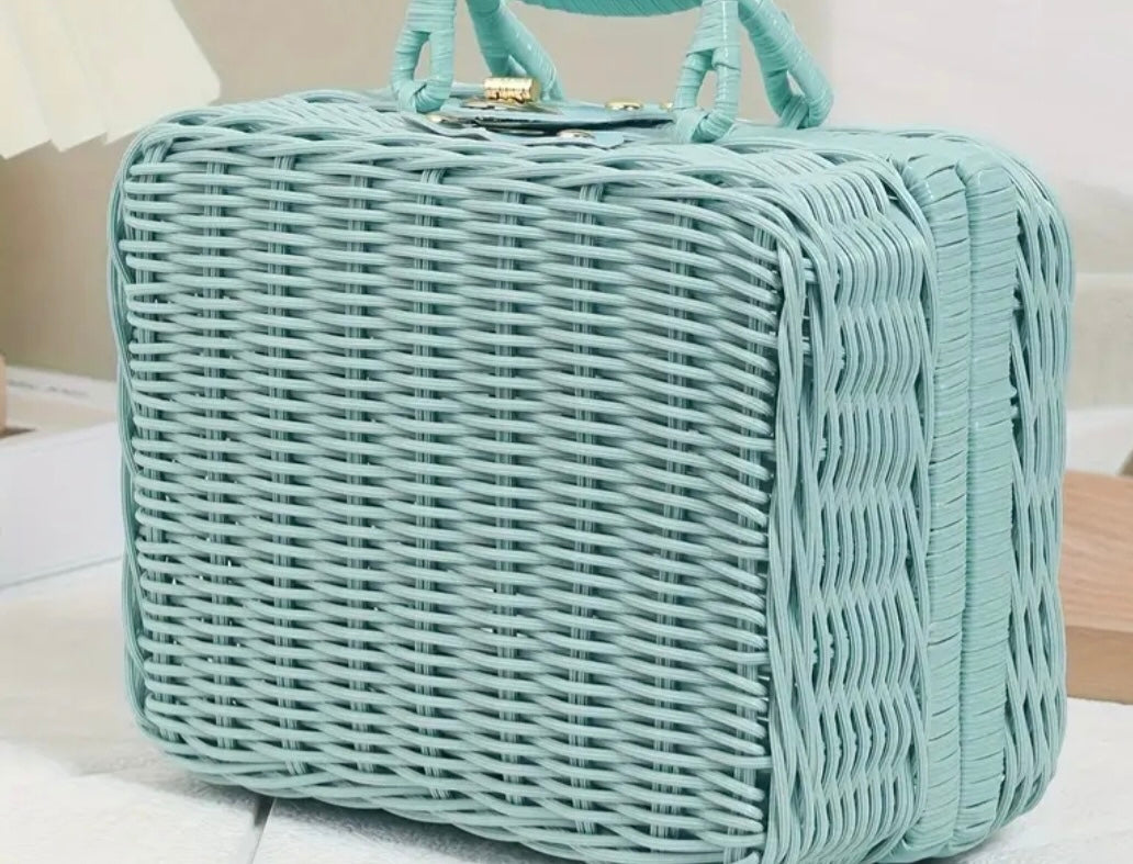 Chick Rattan woven basket bag