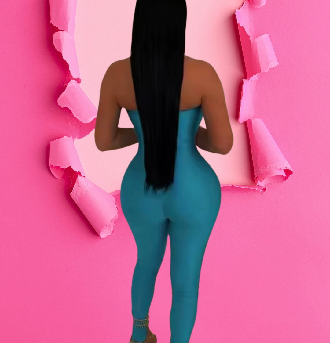 Sexy Mesh See Through Patchwork Sequence Jumpsuit