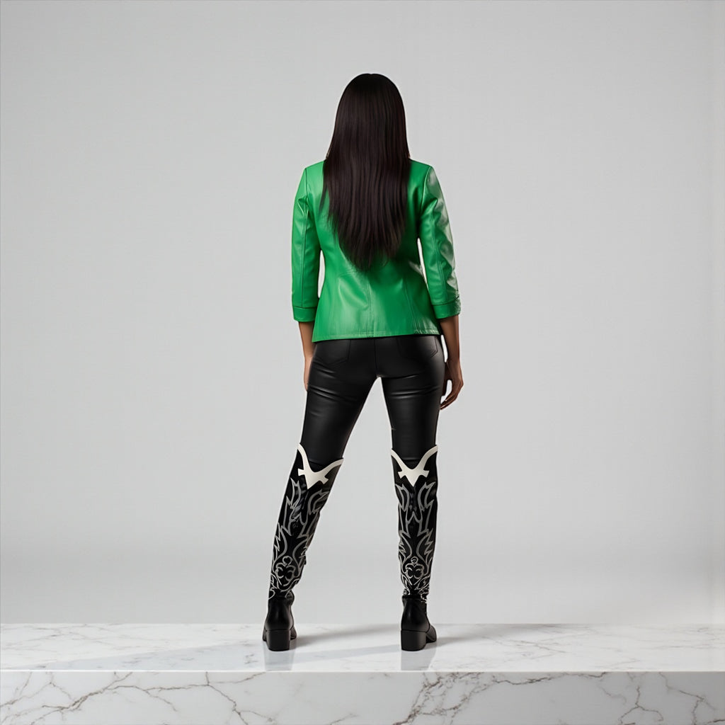 Green Leather Blazer