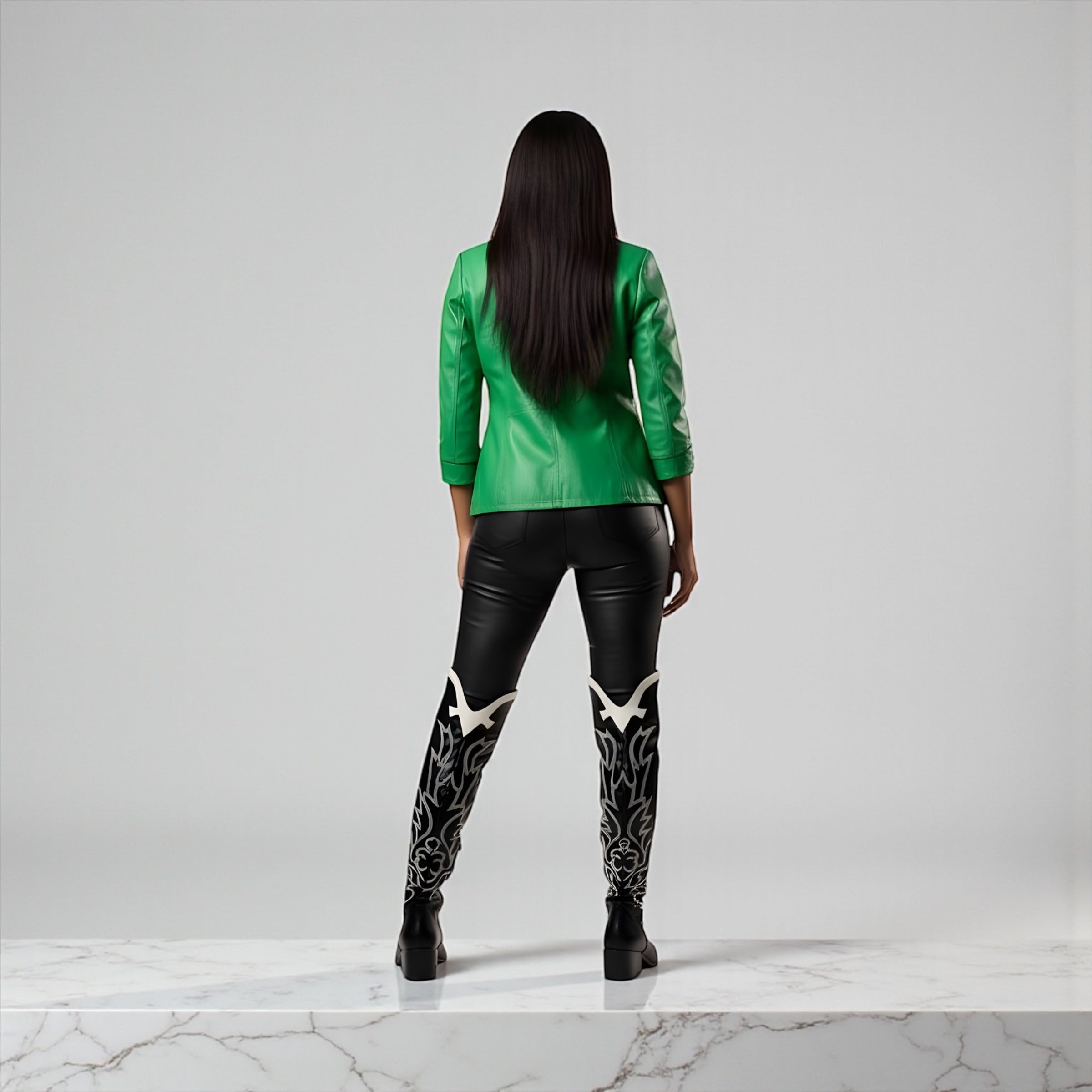 Green Leather Blazer