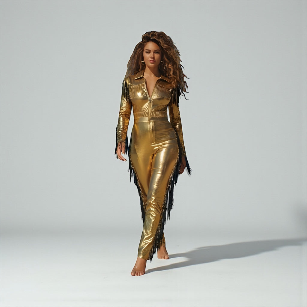 Gold 2 Piece Fringe Set