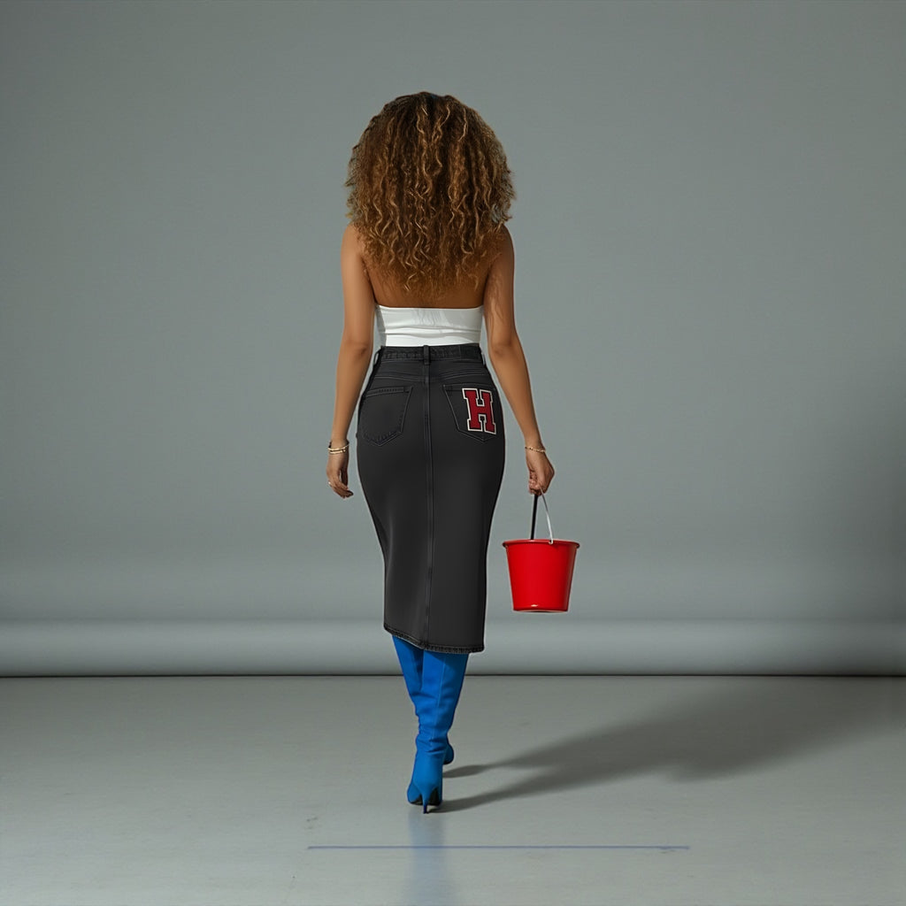 Hip Hop Denim Letter Skirt