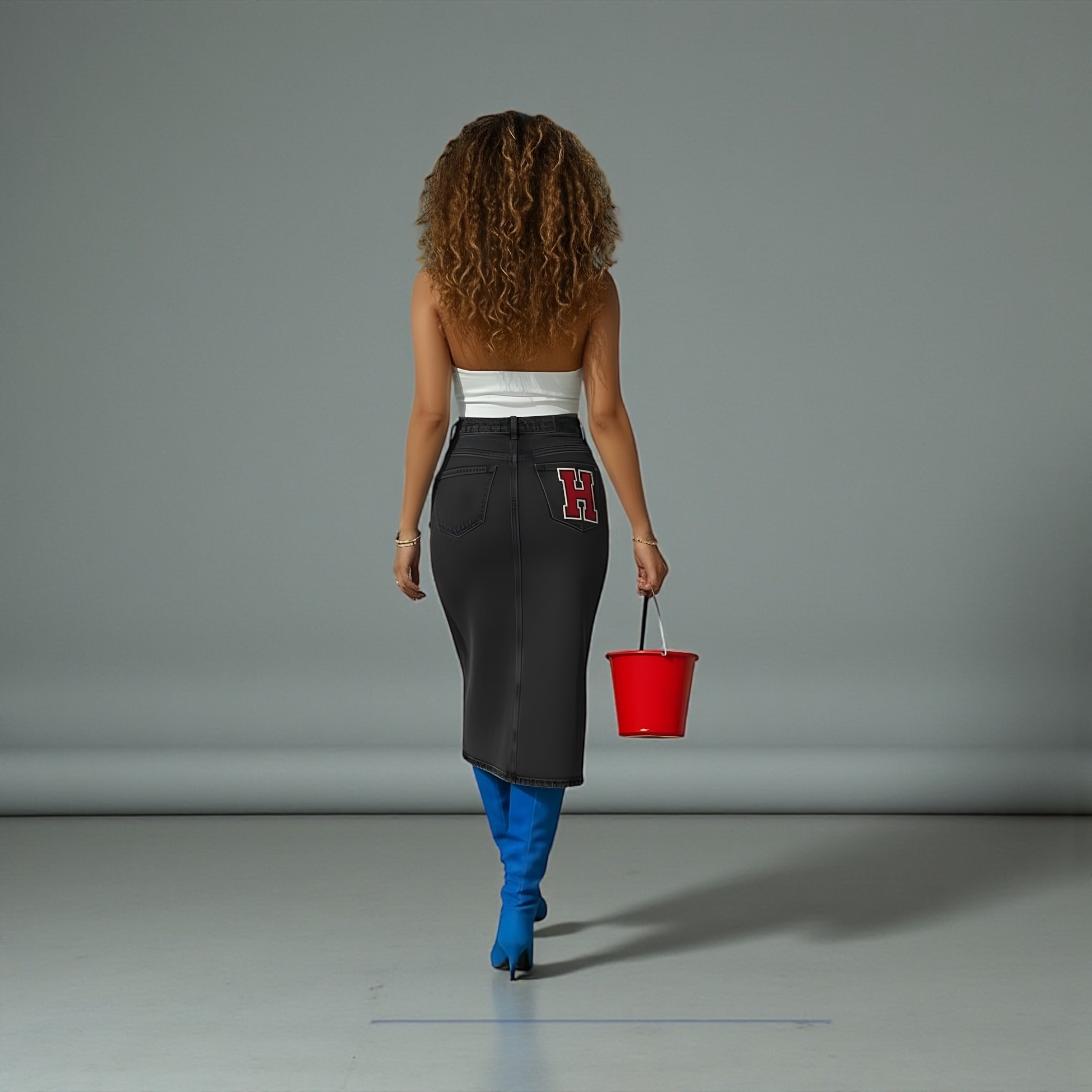 Hip Hop Denim Letter Skirt