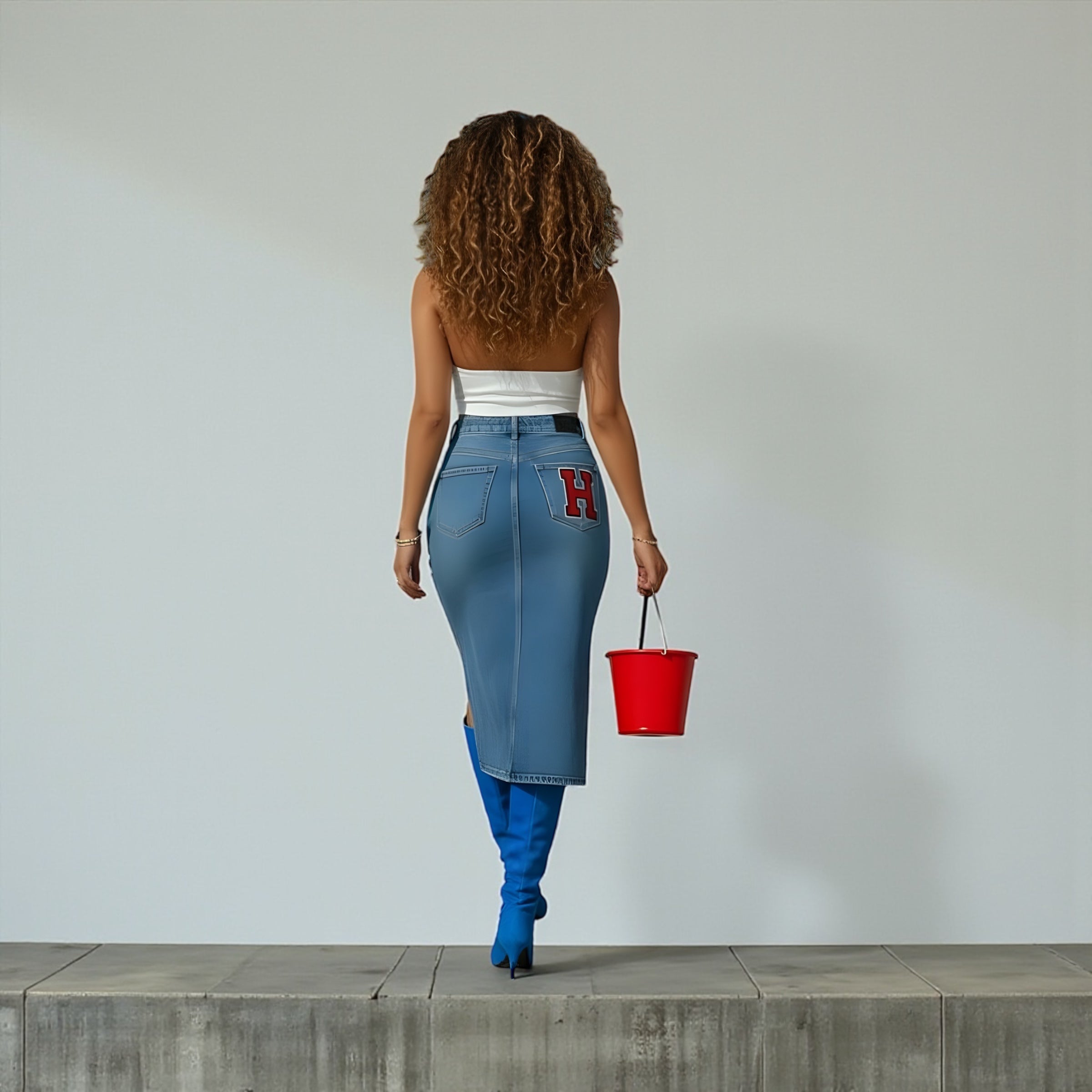 Hip Hop Denim Letter Skirt