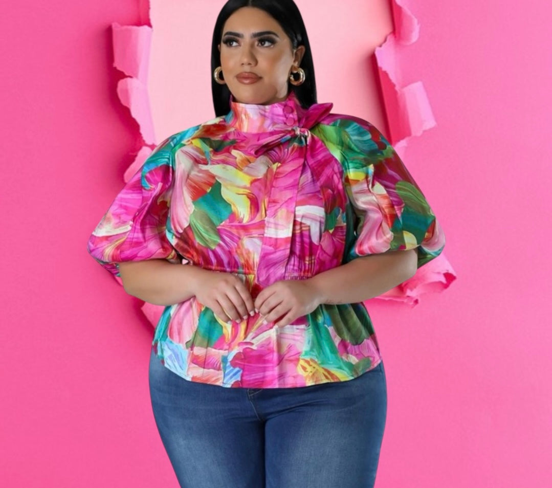 Floral Sexy Satin Top