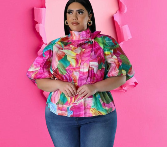 Floral Sexy Satin Top