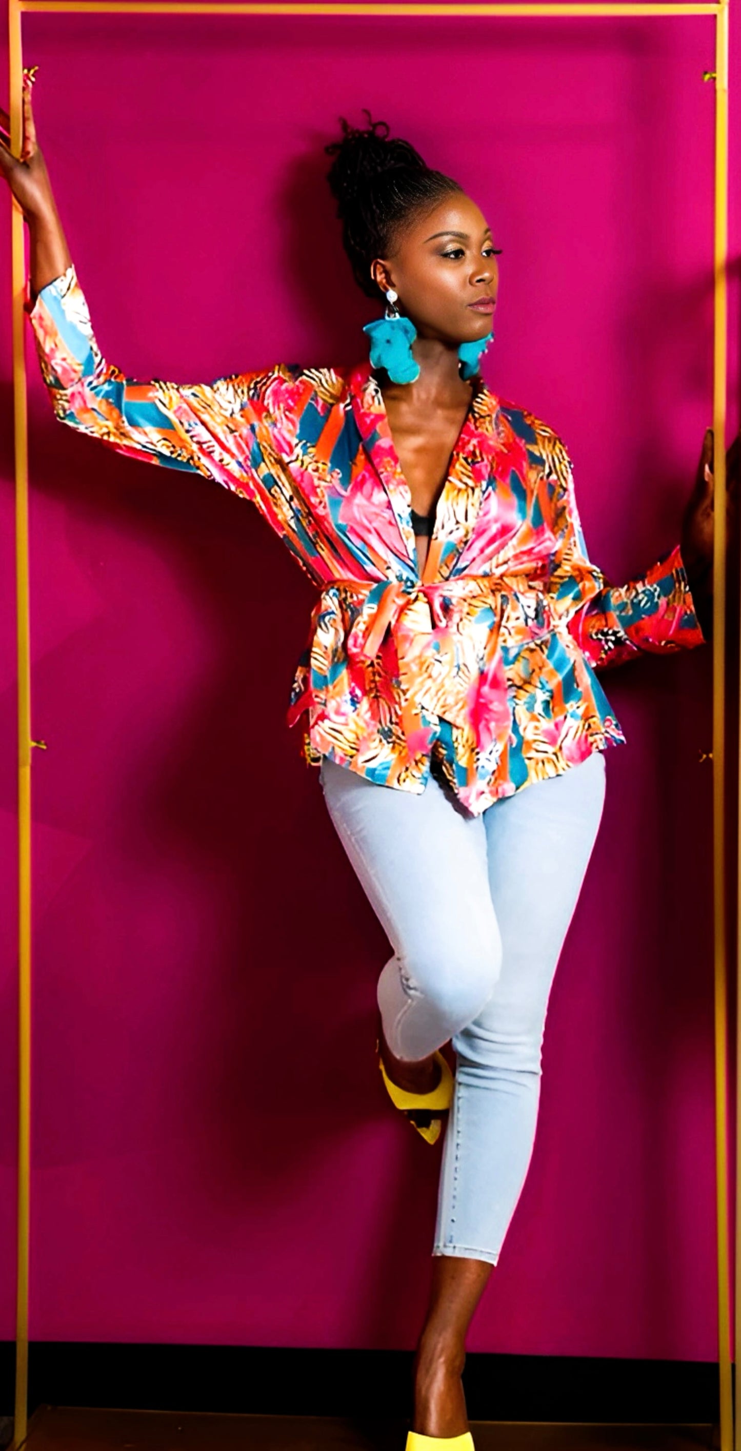 Ebony multiple color kimono