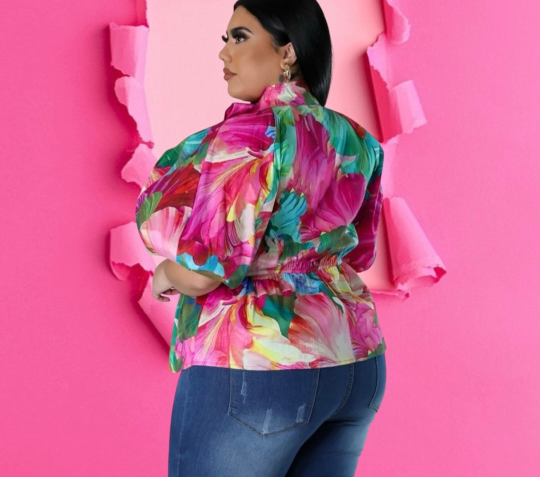 Floral Sexy Satin Top
