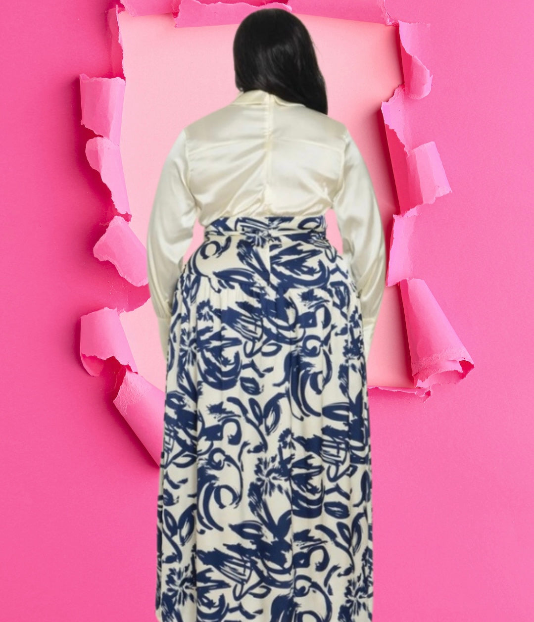 Plus Surplice Front Corsage Attached Maxi Dress