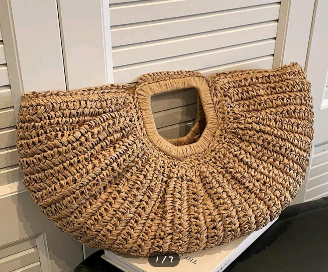 Oversized no-closure double handle bag
