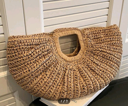 Oversized no-closure double handle bag