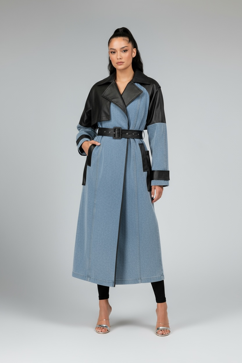 Leather Denim Jacket