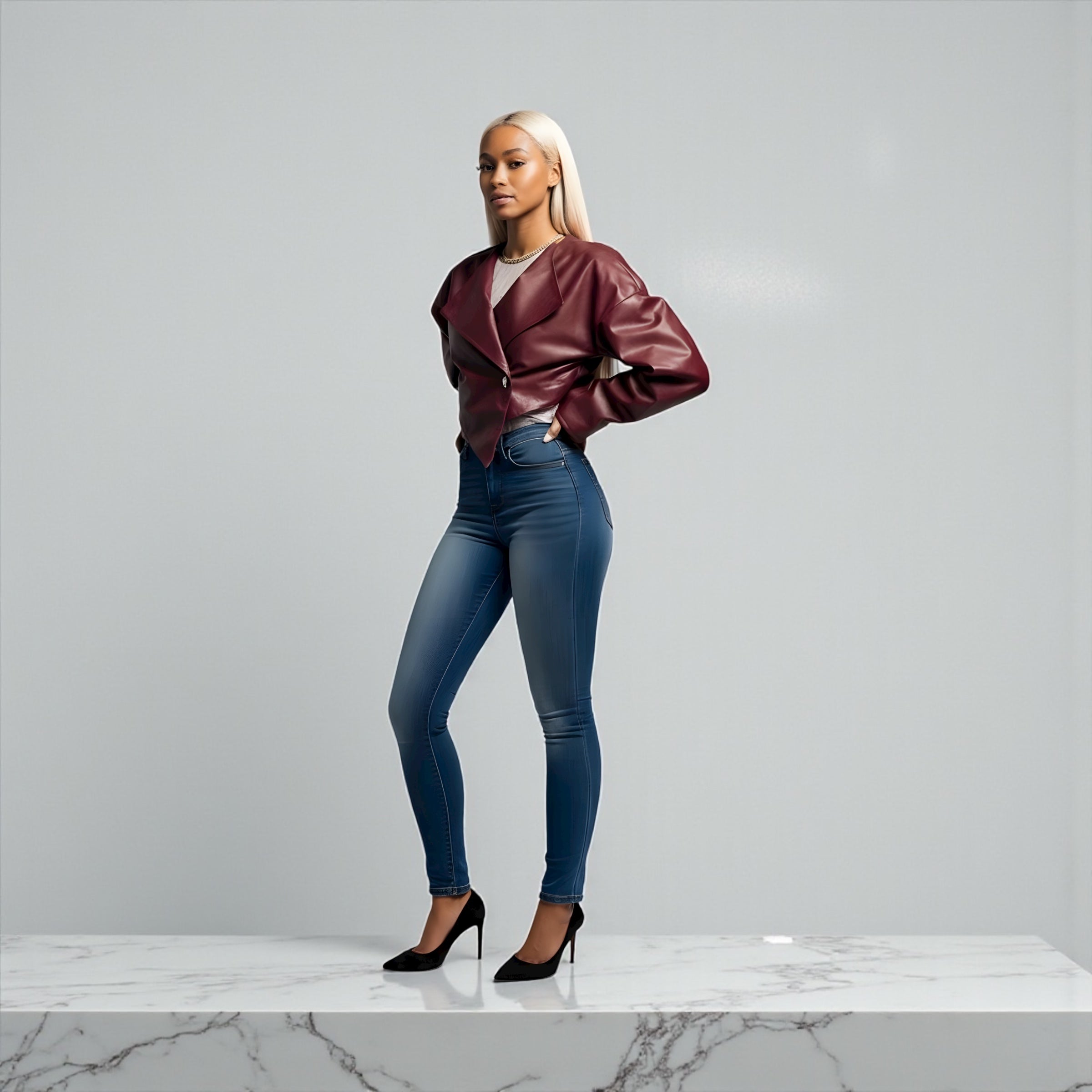 Faux Mini Leather Jacket