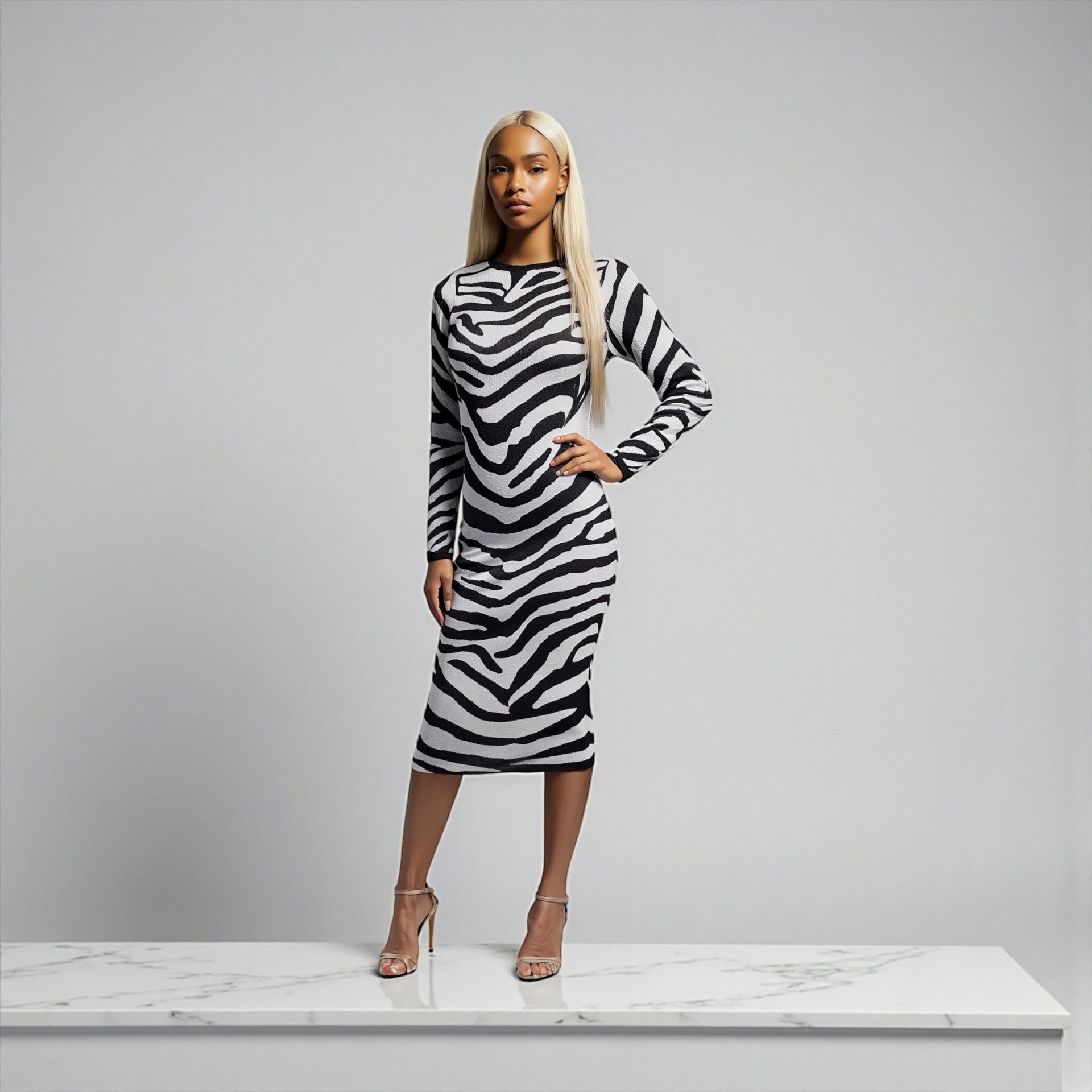 Zebra Swagg Sweater Dress