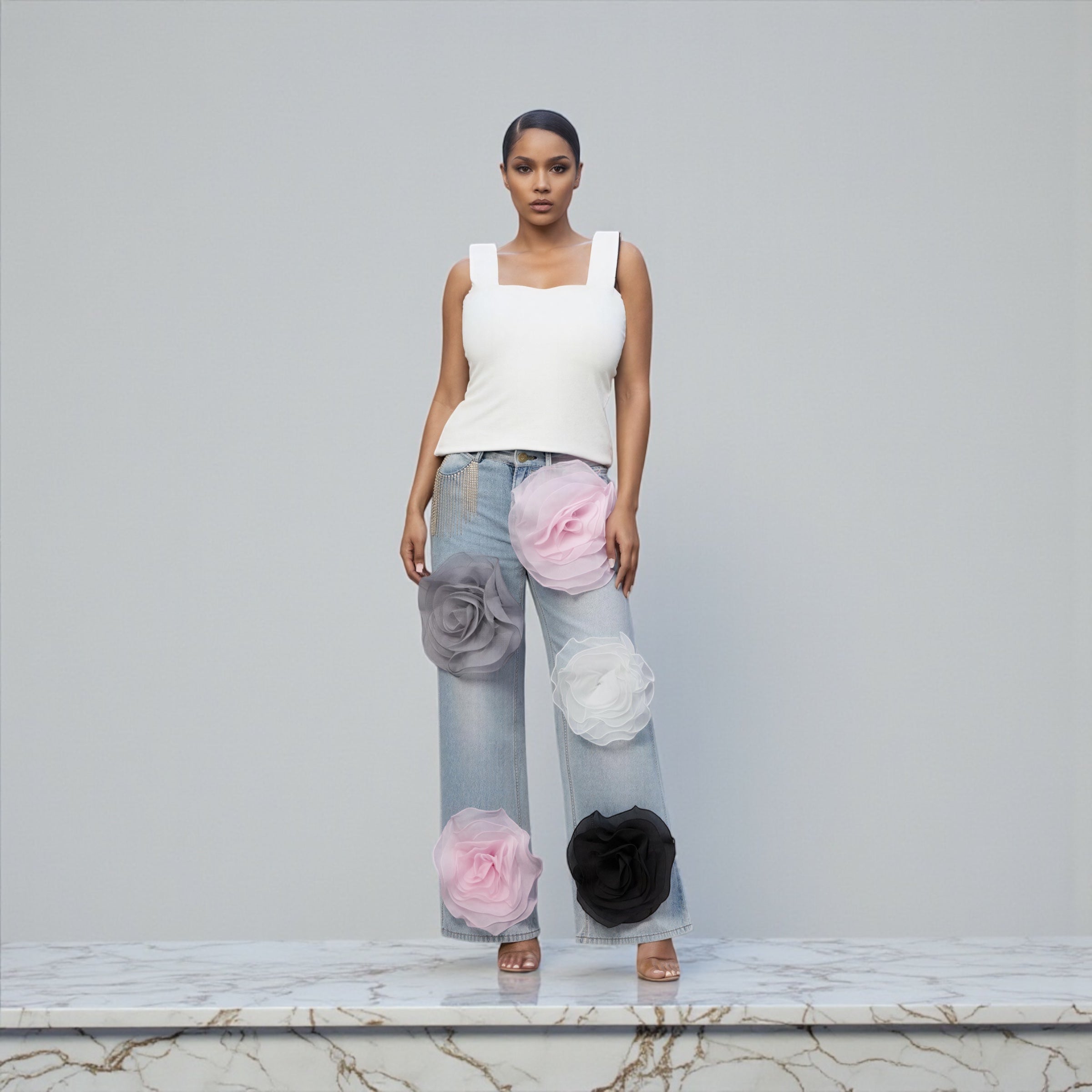 Flower Girl Denim Jeans