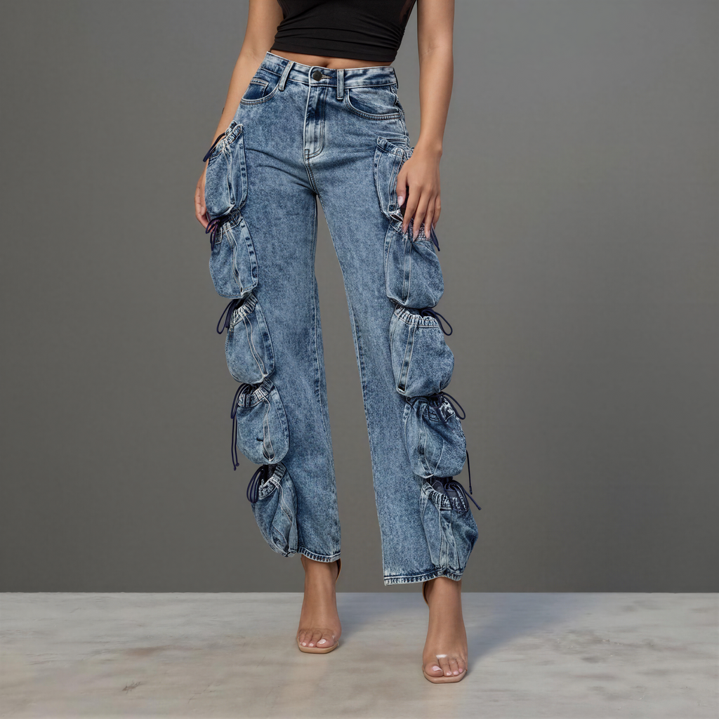 Denim Square Pocket Pants