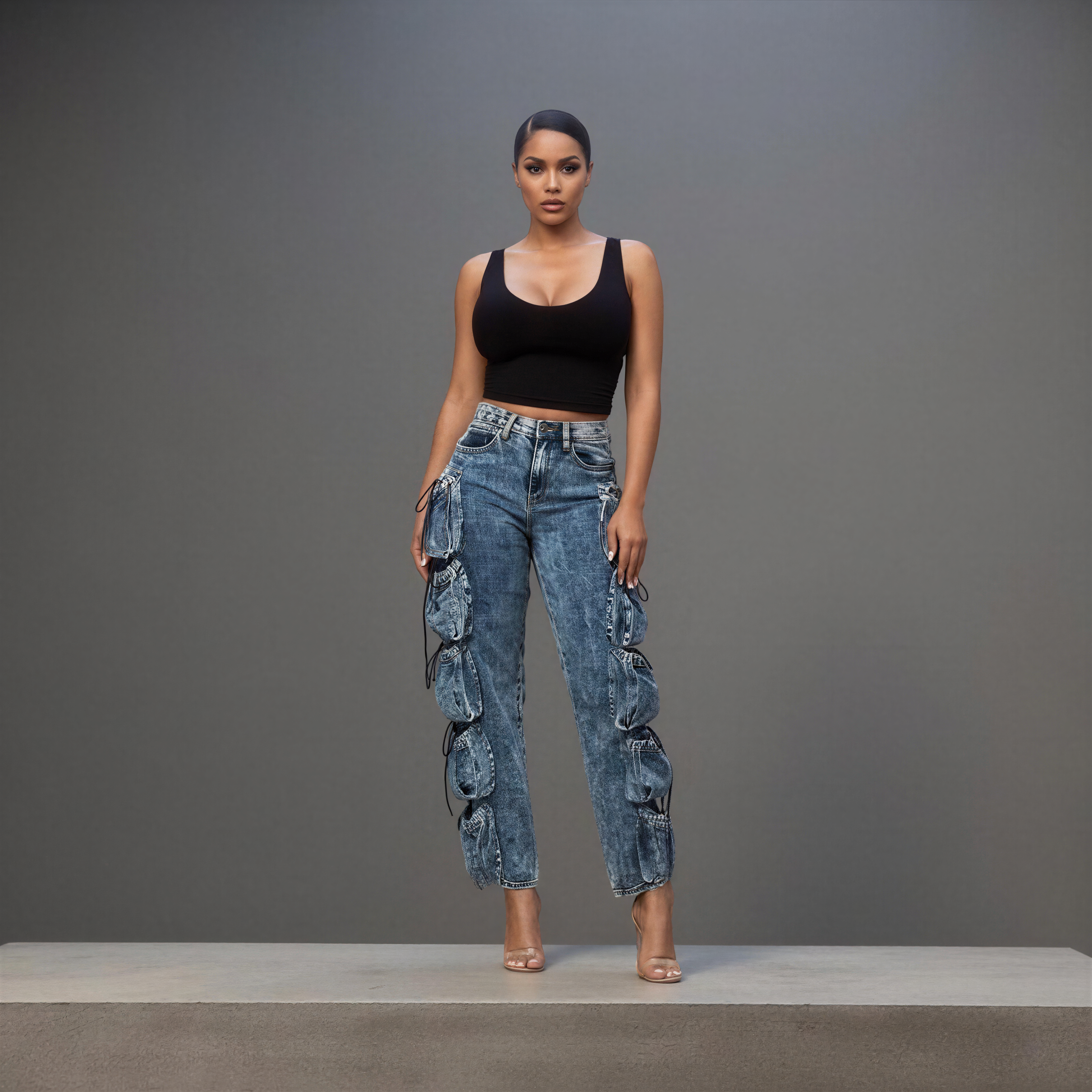 Denim Square Pocket Pants