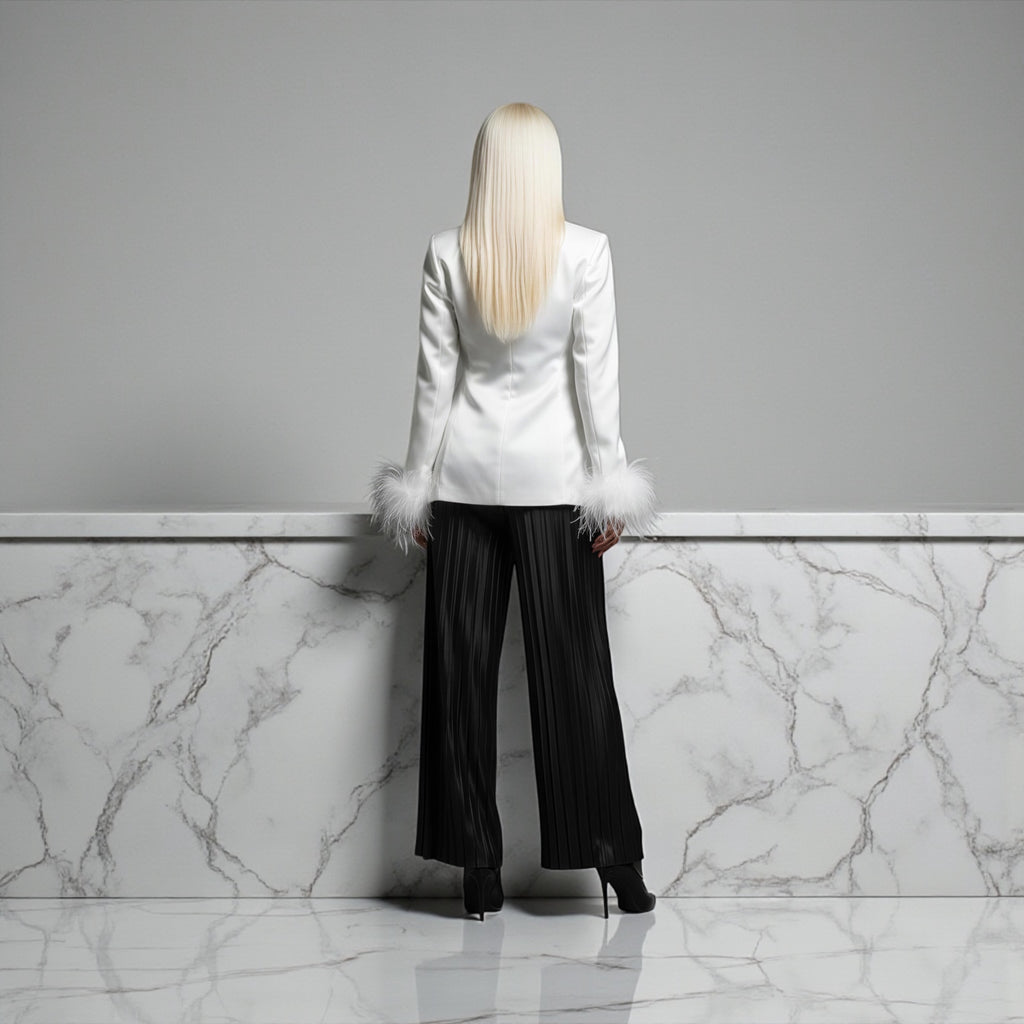 The Feather Satin Blazer