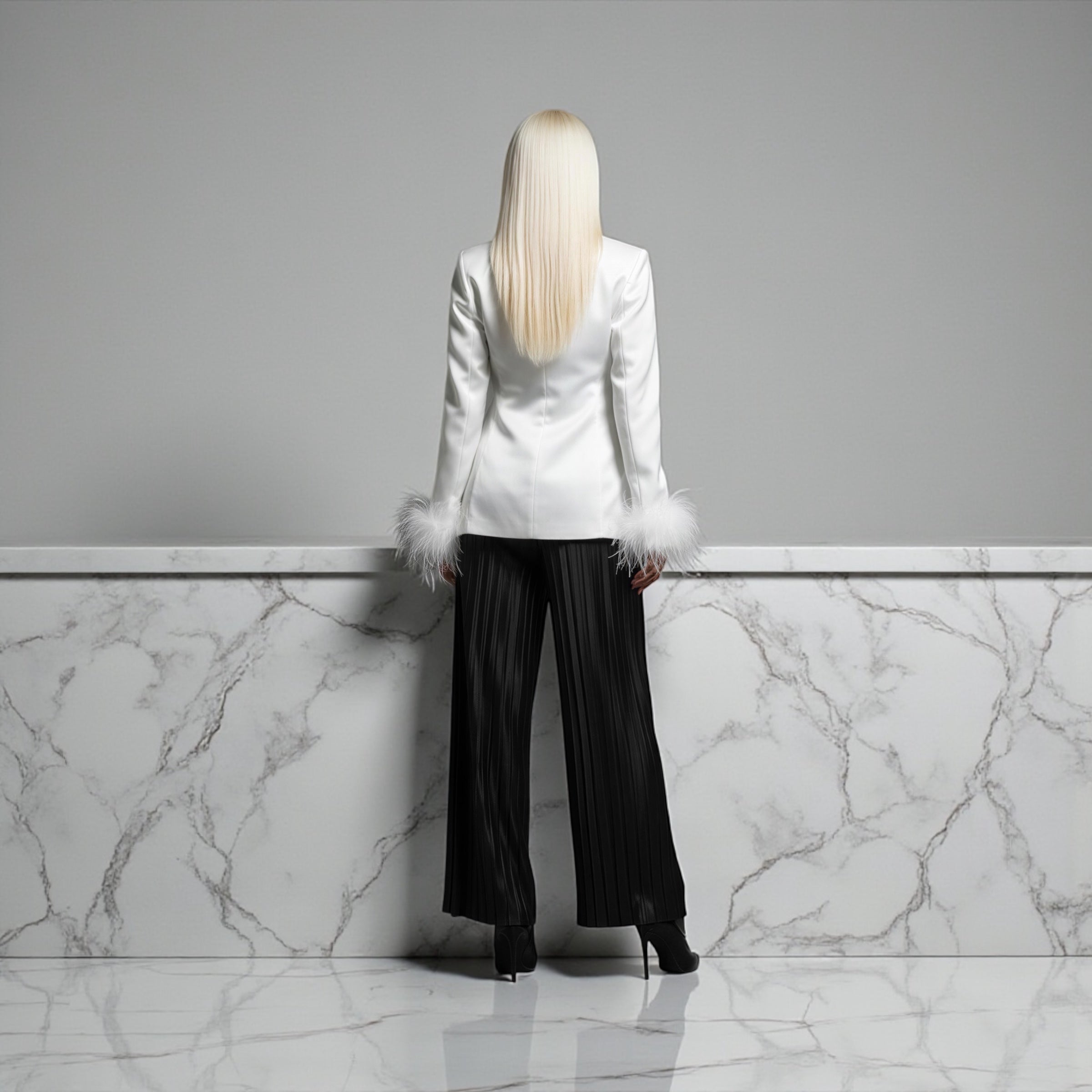 The Feather Satin Blazer