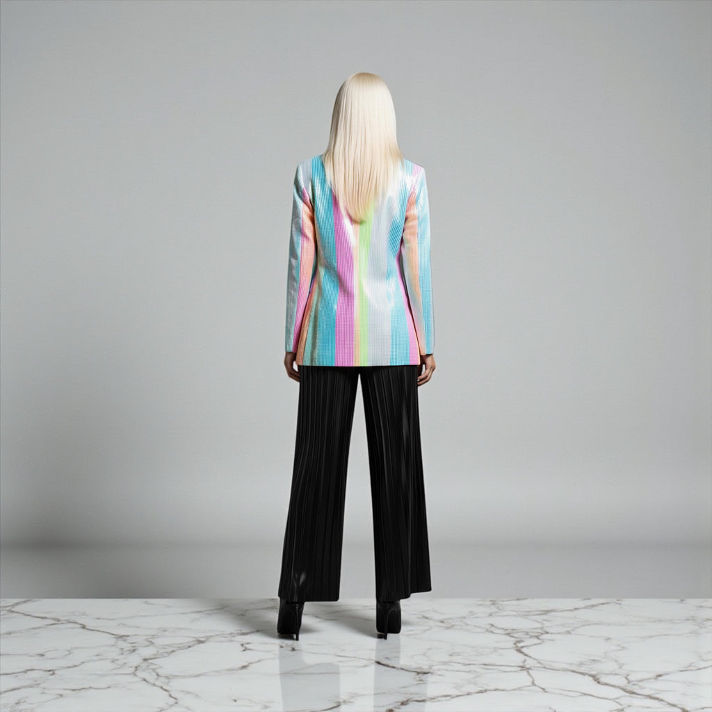 Sequence Rainbow Florescent Blazer