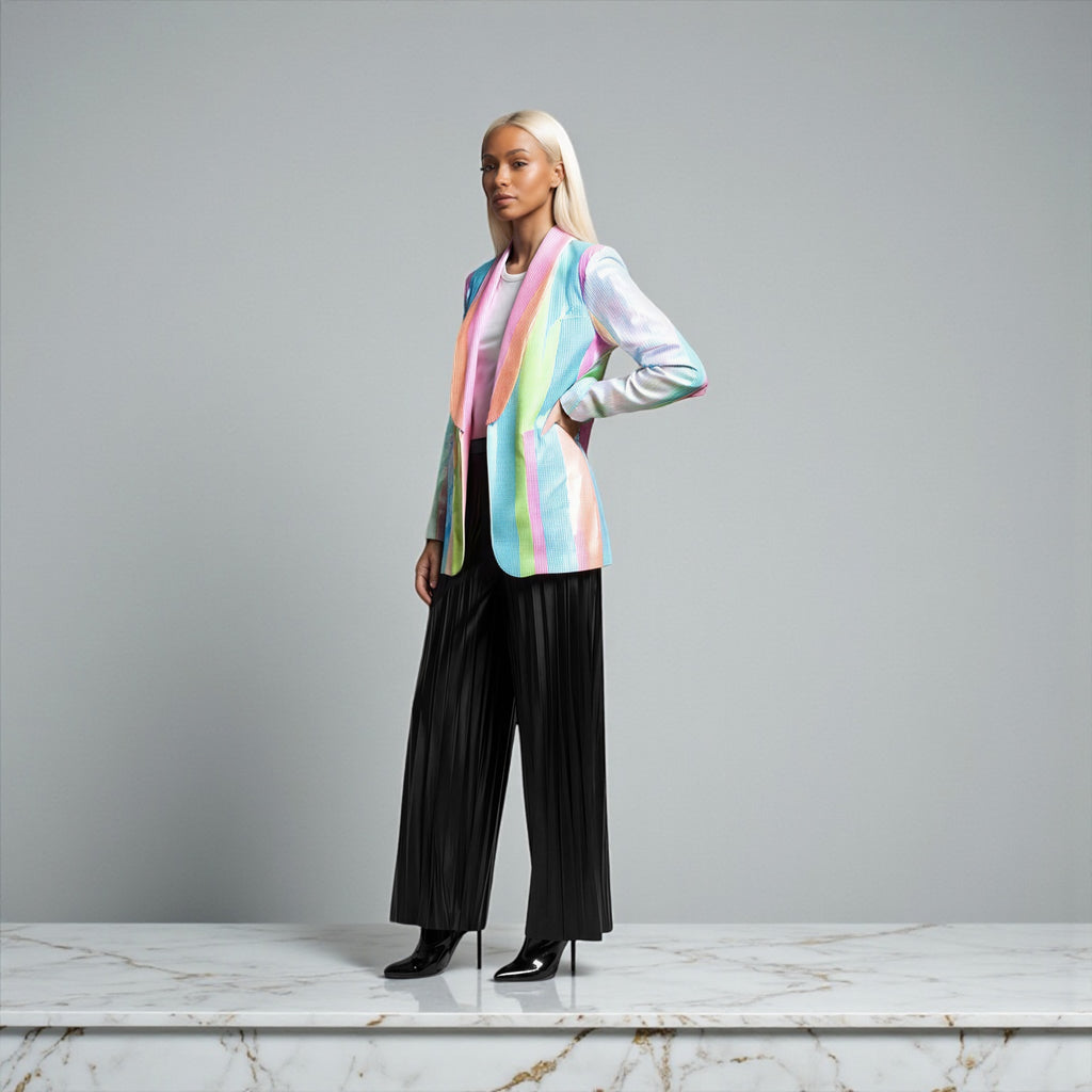 Sequence Rainbow Florescent Blazer