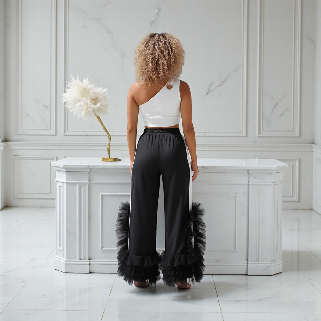 NBA FUR RUFFLE JOGGERS