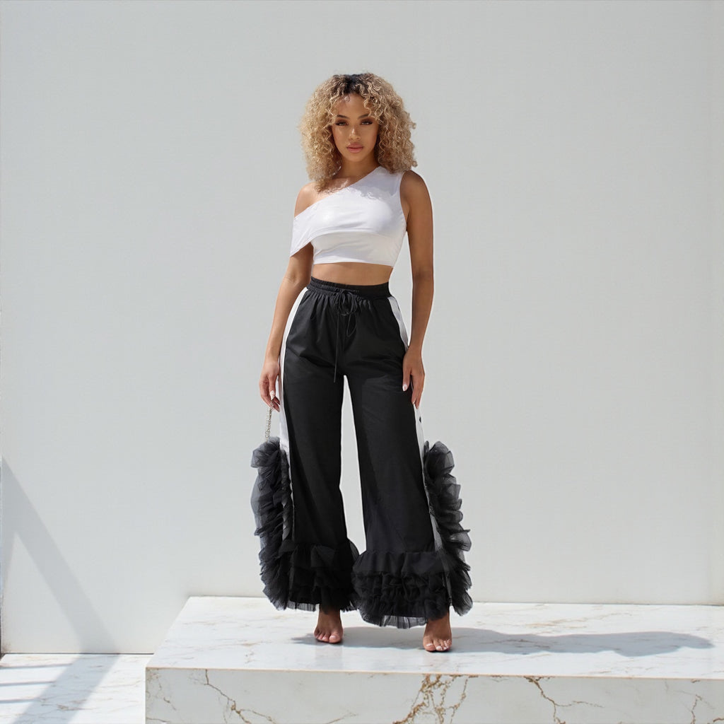 NBA FUR RUFFLE JOGGERS