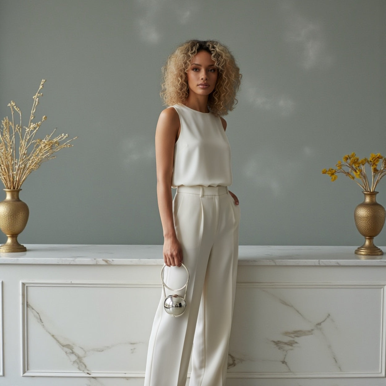 Gold Circle Ball Clutch