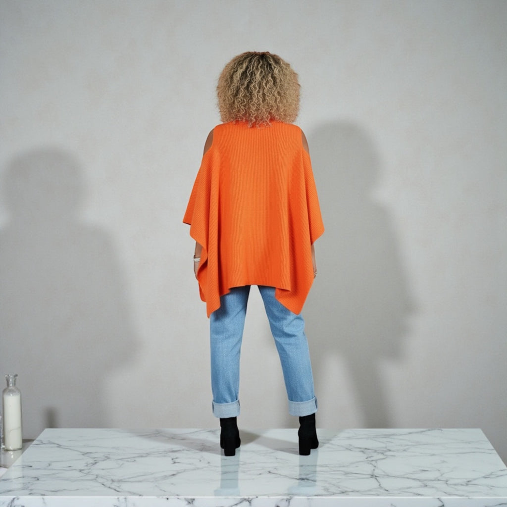 Orange off the Shoulder Sweater